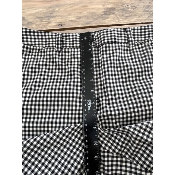 Jones New York Gingham Cropped Pants Womens 6 Black Cottage Core Retro - Picture 5 of 6